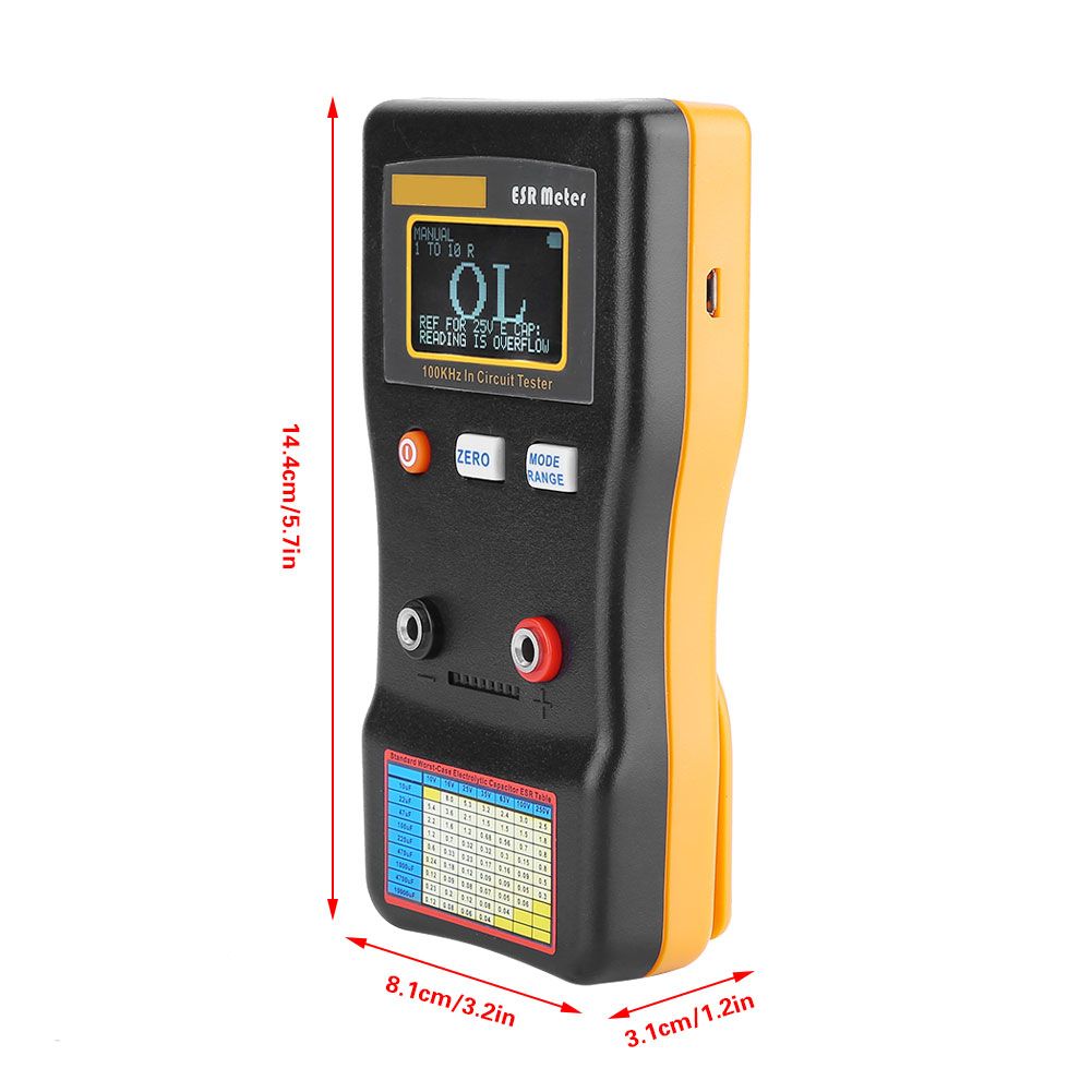 ESR Capacitance Meter MESR-100 Auto Ranging In Circuit Tester Resistance