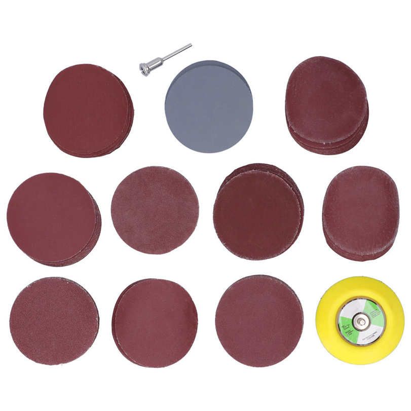 102Pcs Electric Sander Accessories M6 Thread Discs + Round Extension Rod 3in Sandpaper