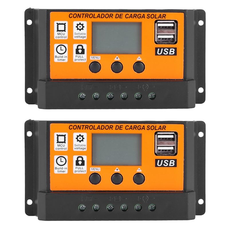 2X 100A MPPT Solar Panel Regulator Charge Controller Auto Focus Tracking 12V/24V