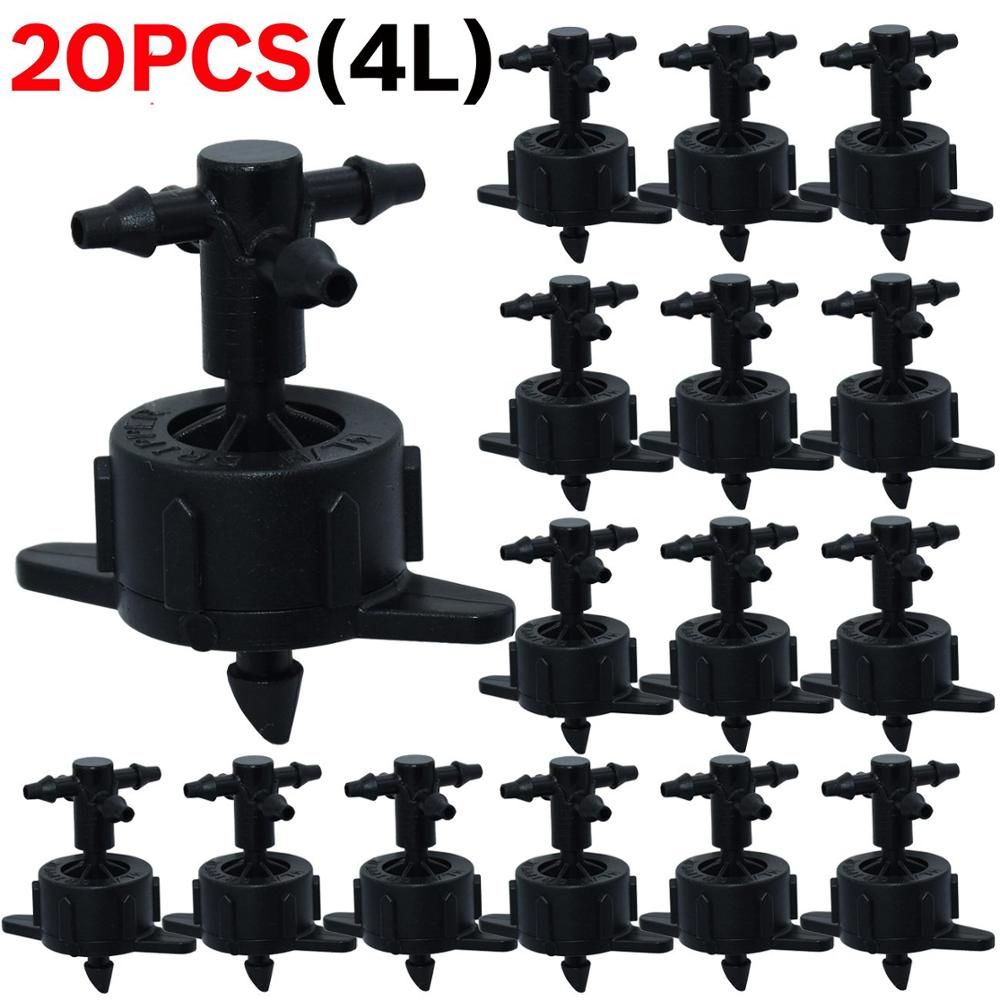 Irrigation 2L/4L/8L Steady flow dripper with 4-way cross Connector Agriculture Drip water irrigation Drip arrow connector 20Sets