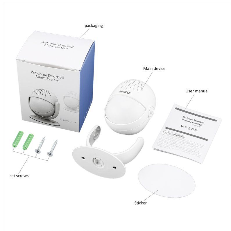 SECRUI M6 Doorbell Alarm Host Welcome Security Burglar IR Detector Alarm System