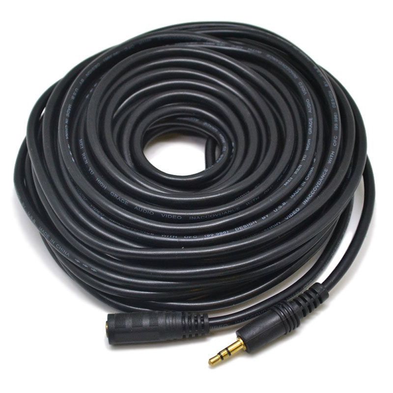Stereo mini - extension cable 15m 3.5mm Stereo mini extension audio cable Long Cable Black