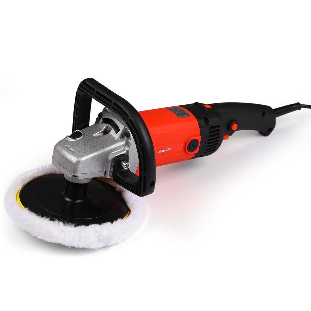 7 1400W Handheld Orbital Electric Car Waxing Polisher Machine M14 Polisher 180mm Car Paint Care Variable Speed Household Marble Tile Floor Polishing Glazing tool / Black + EU