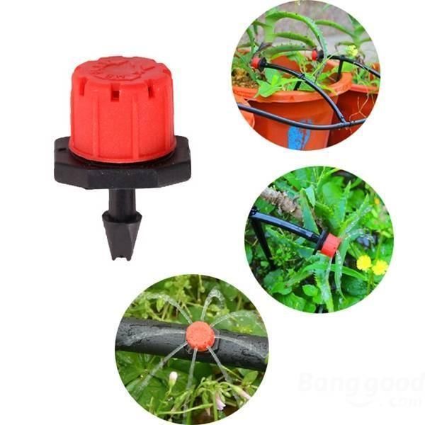 8 Outlets Red Drip Adjustable Flow Dripper Micro Sprinkler