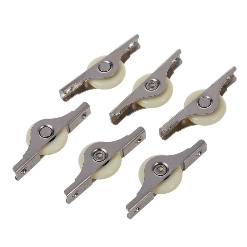JAERBEE 6PCS White Doors Window Single Nylon Sliding Roller Pulley Wheel 62mm Length