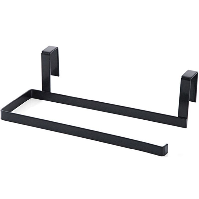 Kitchen Tissue Holder Hanging Bathroom Toilet Roll Paper Holder Rack Kitchen Cabinet Door Hook Holder Black