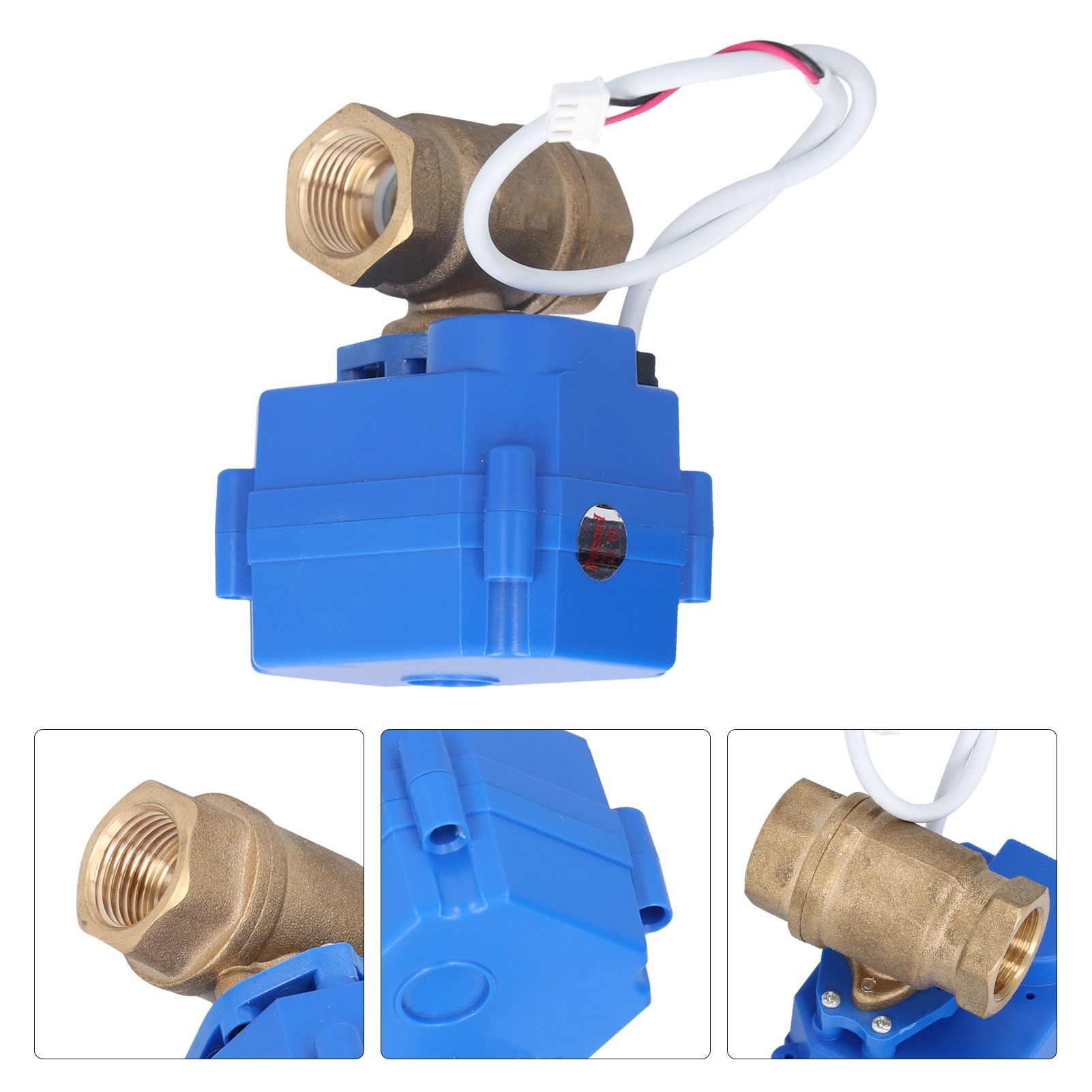 Motorized Ball Valve DN15 Brass Straight Through Hydraulic Fitting DC220V EOM