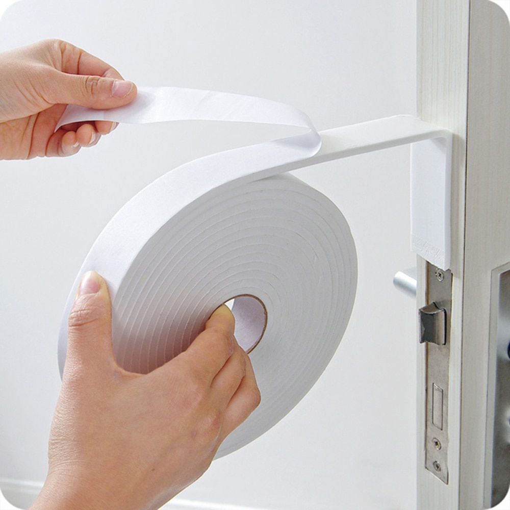 Black/White Self Adhesive Foam Tape Door Sealing Strip Noise Insulation Anti-Collision Window Gap Draught Excluder Hardware