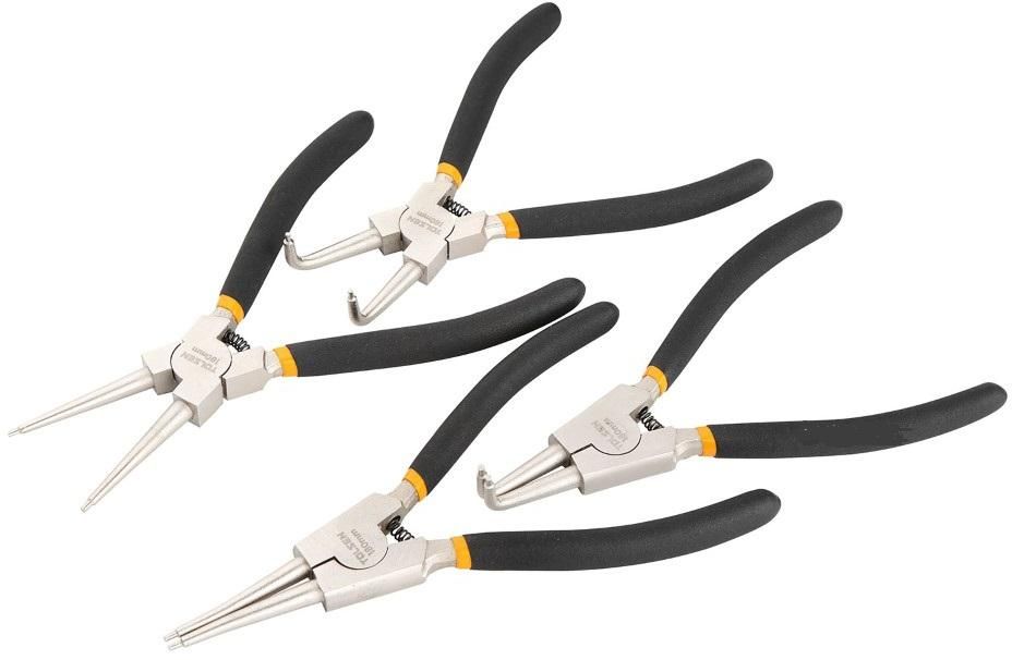 Tolsen 4pcs Internal External Retaining Clips Snap Ring Circlip Pliers Set / 10097