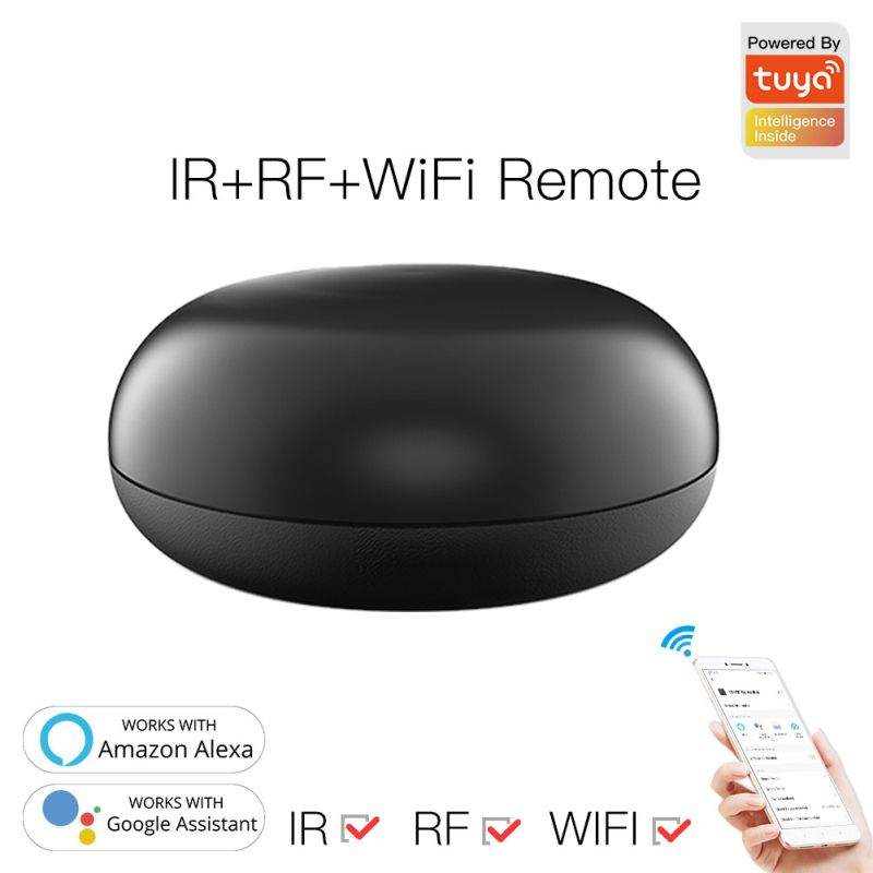 tuya WiFi RF+IR Universal Remote Controller RF Appliances Tuya/Smart Life App Voice Control Work With Alexa Google Home Hands-free Voice Control