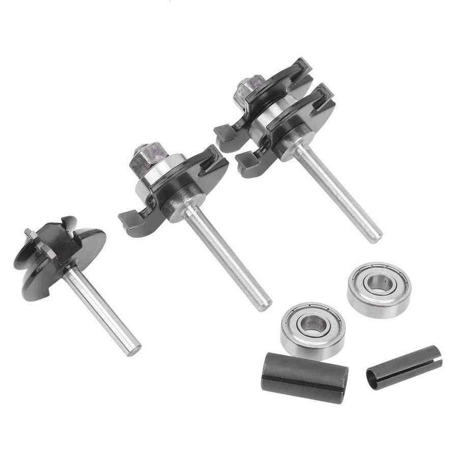Miter Router Bit 7Pcs 45° Shank Lock Hard Alloy Woodworking Drill Cutting Tool Industrial Supplies