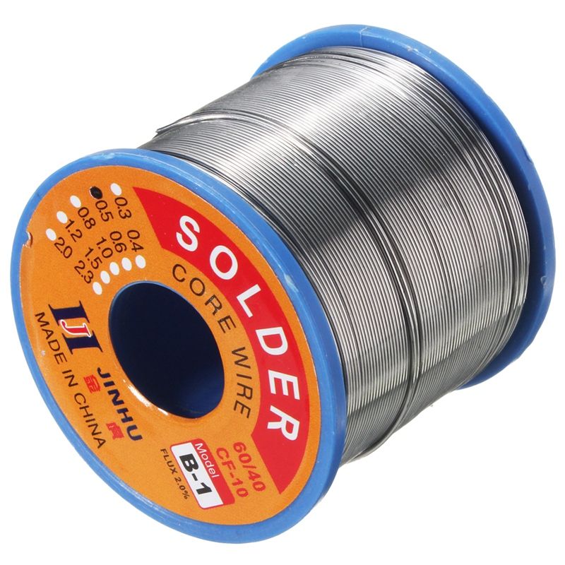 2X JINHU 400G 60/40 Tin Lead Solder Flux Wire Rosin Core Soldering Roll, 0.8mm
