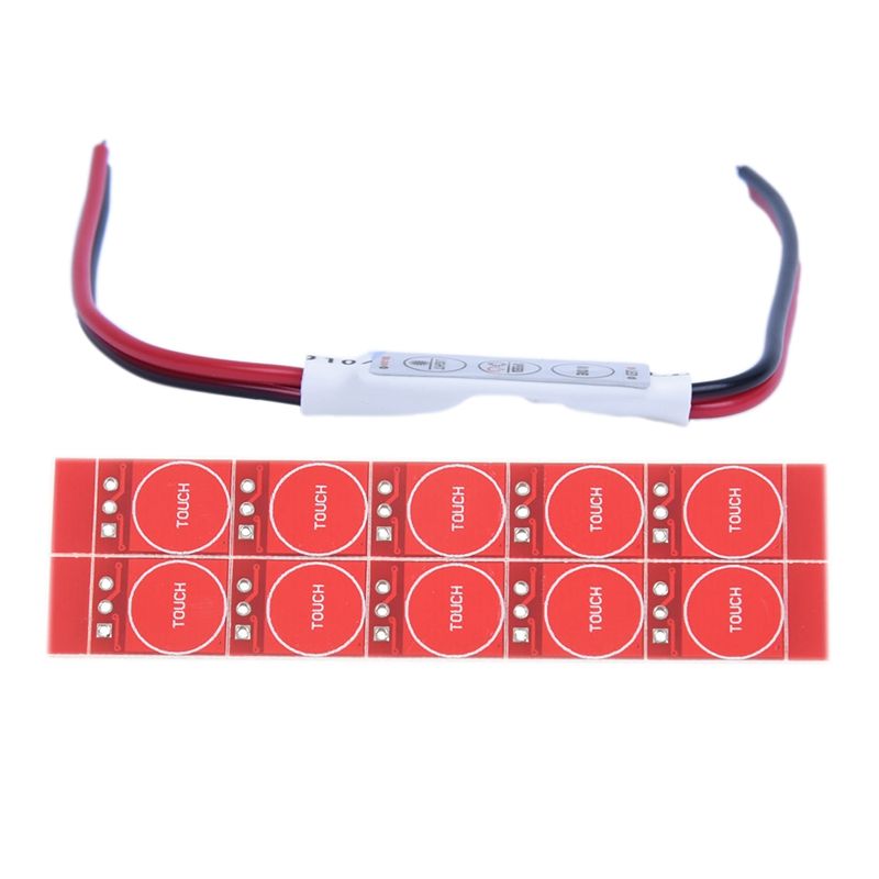 1x Mini 3 Keys Controller Dimmer for 3528 5050 LED Single Color Strip & 10x TTP223 Capacitive Press Switch Button Module