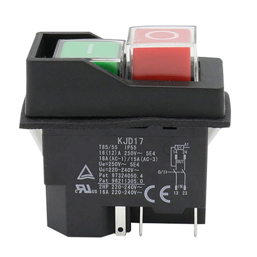 Delicate product Waterproof Electromagnetic Push Button Switch 5 Pins KJD17 220-240V Coil Magnetic Starter Power Tool Safety Switches