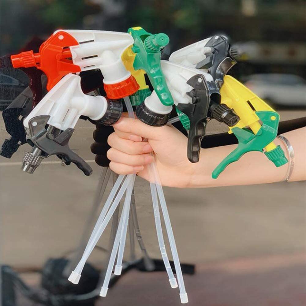 5PCS Spray Bottle Trigger Replacement Nozzles Chemical Resistant Mist & Stream Head Replacement Part for Plastic Spray Bottles Cleaning Watering Gardening (Random Color)