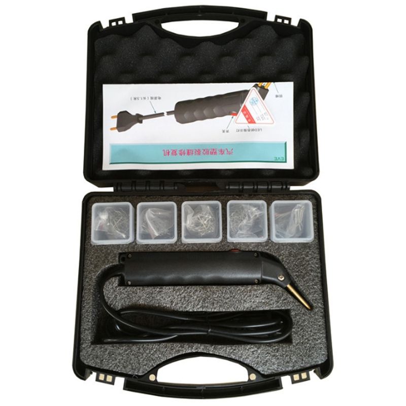 Hot Stapler Plastic Car Bumper Repair Kit Bodywork Fender Fairing Welder Tool Professional Welding Repairing Welding Machine, 200Pcs Stapler Staples EU Plug