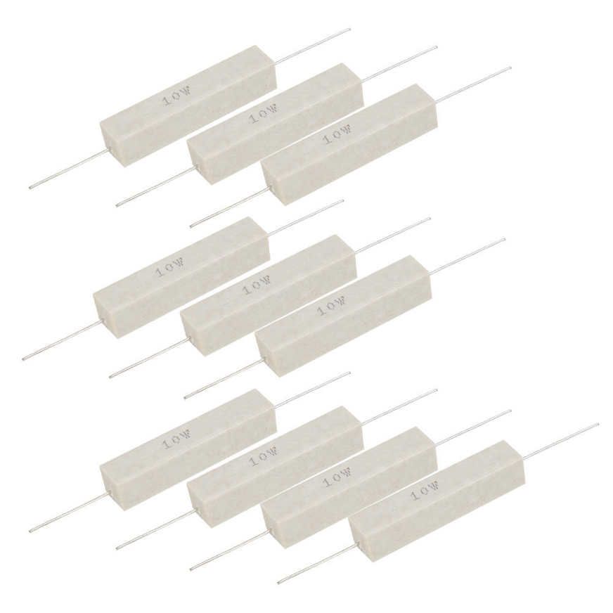 Printed Circuit Board 10Pcs Cement Resistor Power Resistance Stable Performance High Accuracy ±5% 10W