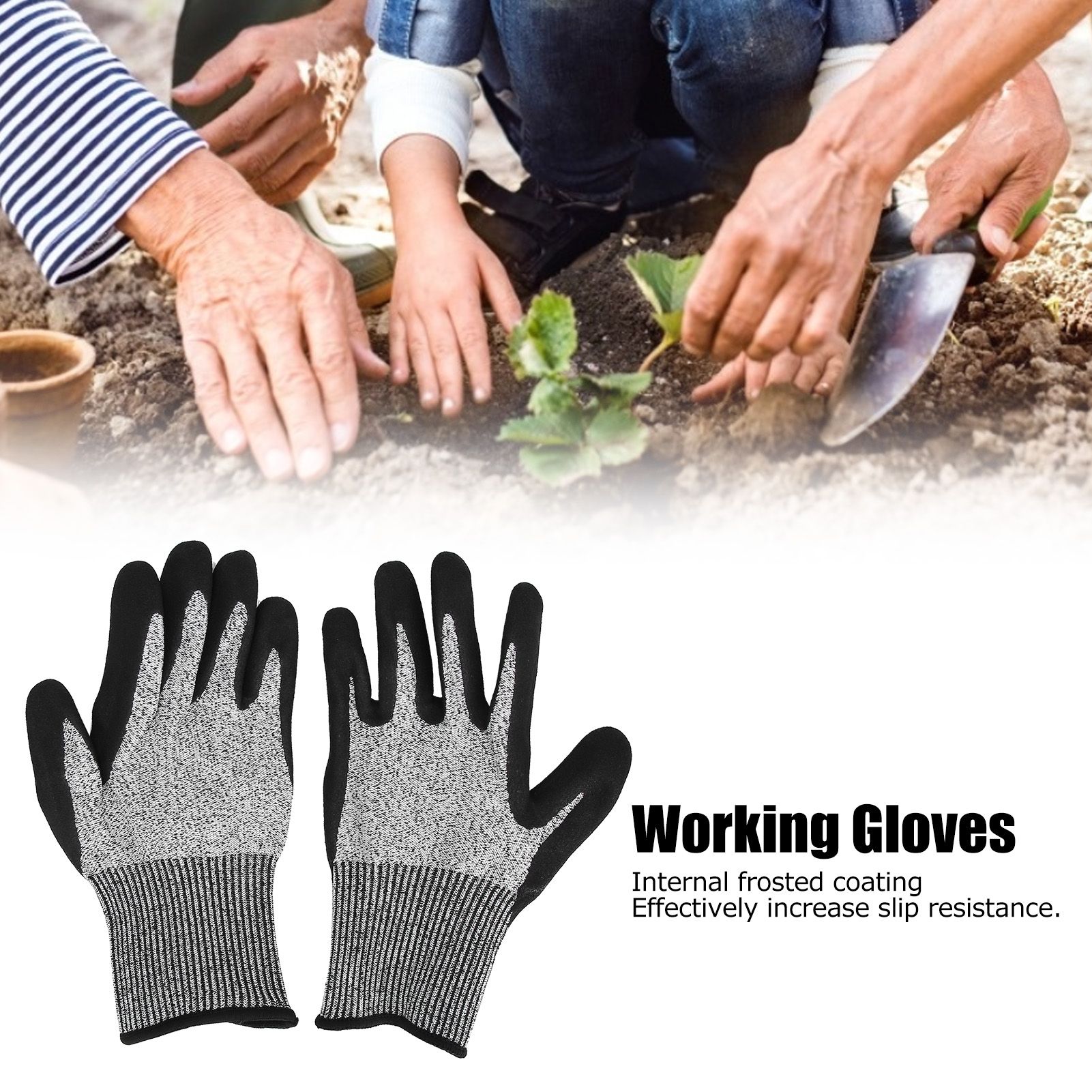 HPPE Cut Resistant Gloves Level 5 Anti-Cutting Hands Protection Working for Gardening