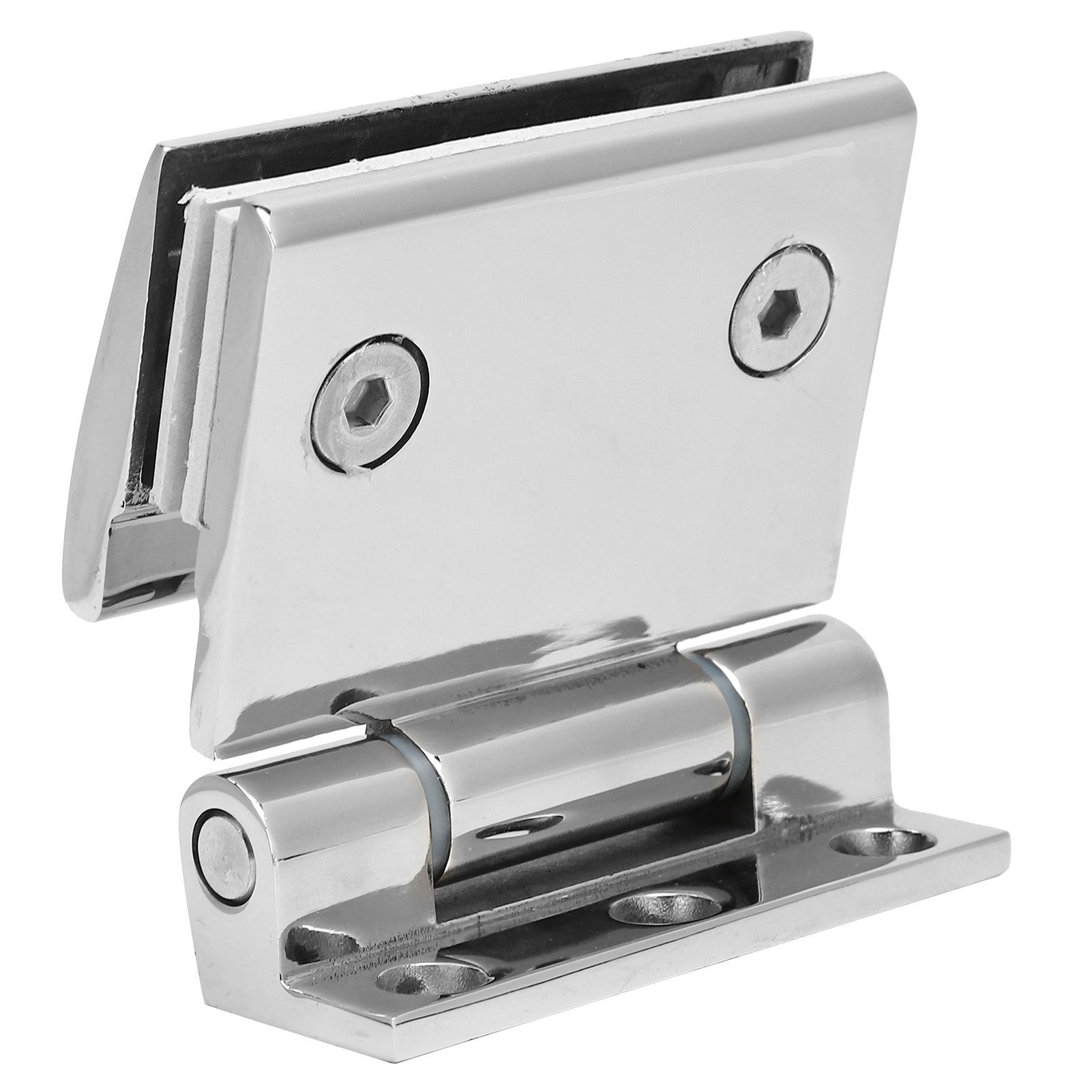 Flat Single‑Sided Hinge Bathroom Stainless Steel Glass Door for 8‑12mm Home