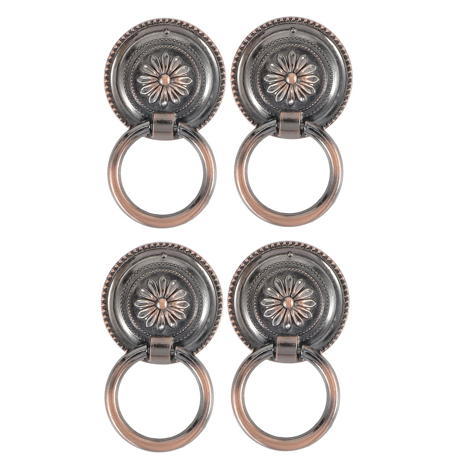 Door Handle Retro Shape Design Zinc Alloy Ring for Bedside Cabinets Shoe Wardrobes