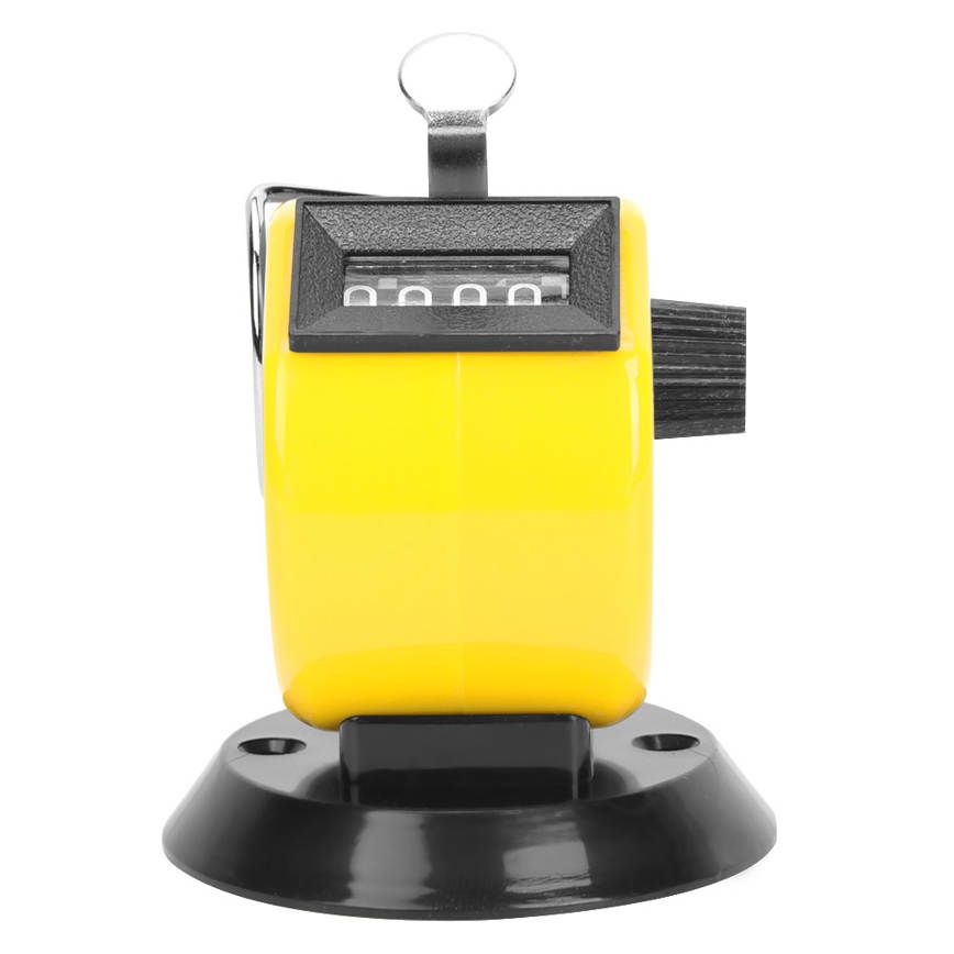 Handheld Counter BERM Hand Tally 4-Digits ABS Plastic Mechanical Counting Tool with Hook Base