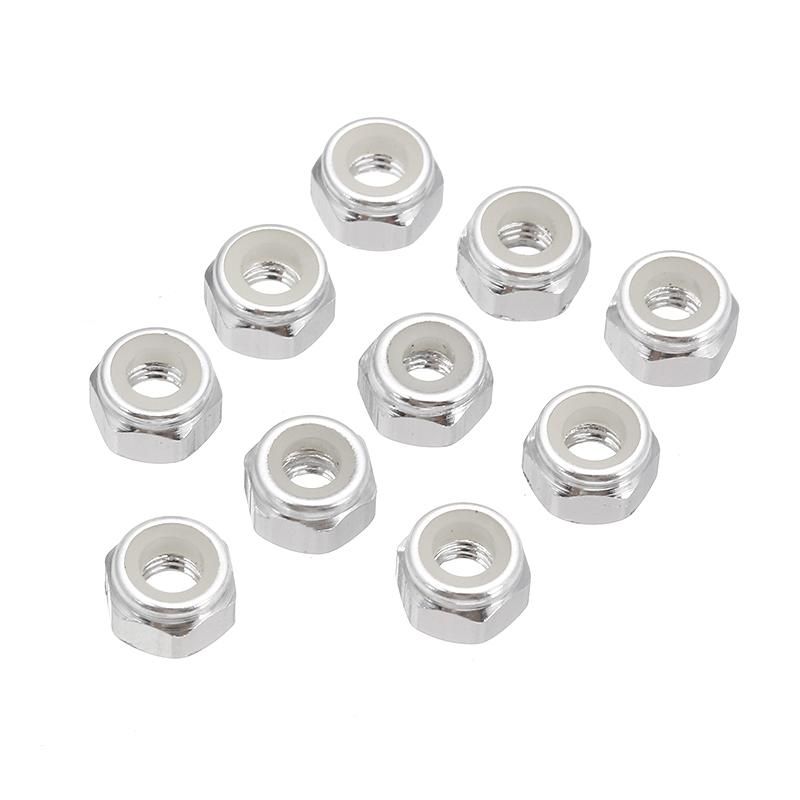 10Pcs Colorful M3 Nylon Insert Self-Lock Alloy Aluminum Nuts Hex Lock Nut Set