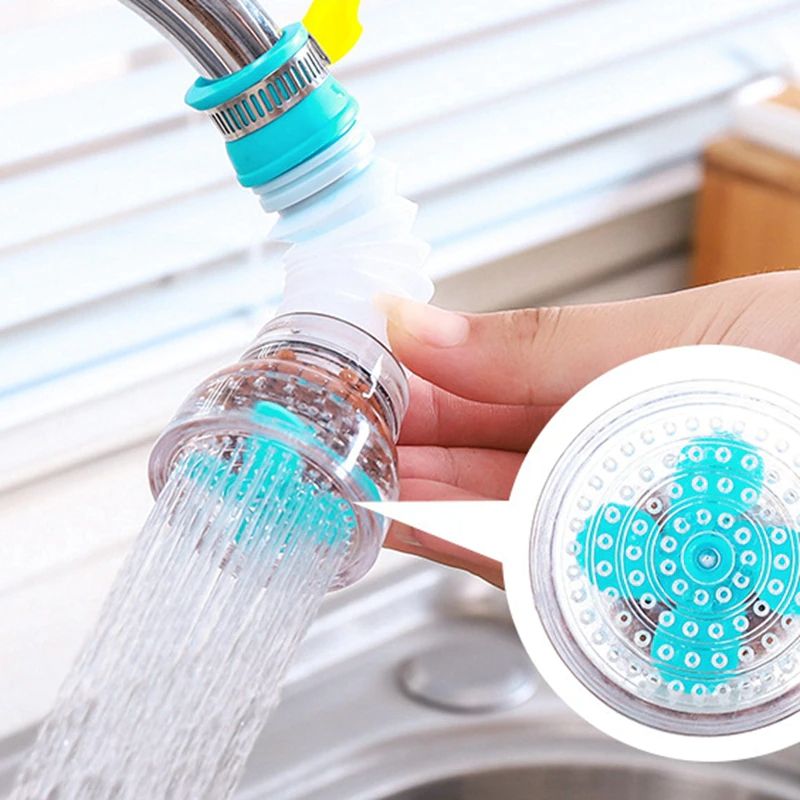 360 Rotation Kitchen Sink Faucet Extender Spouts Sprayers Shower Tap Water Purifier Nozzle Purifier Bubbler Water Saving Filter