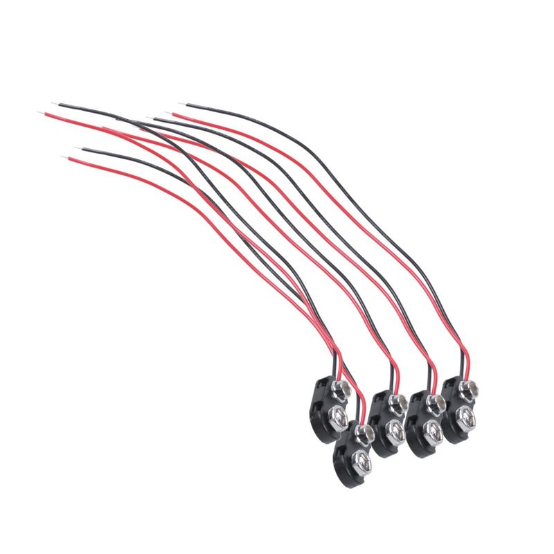 5 x black plastic case 14, 99 cm 2 - cable connector 9 V rechargeable