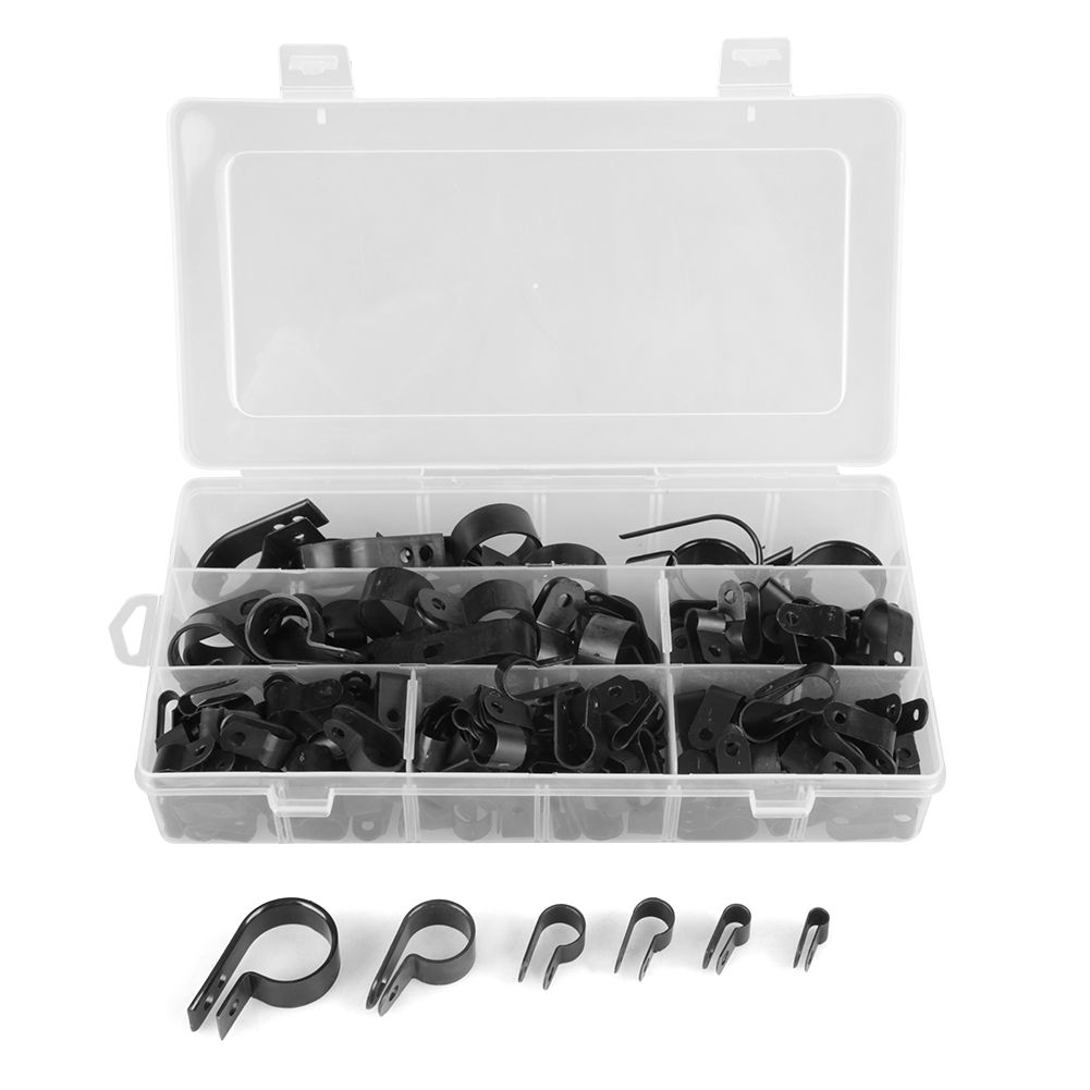Durable P Clips Nylon High Quality Wire Cable Clamp Black Pipe 200Pcs