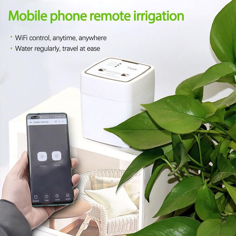 WIFI Remote Control Smart Watering Device Automatic Drip Watering Home Orchard Garden Double Pump 15/20 Pot Irrigation Set