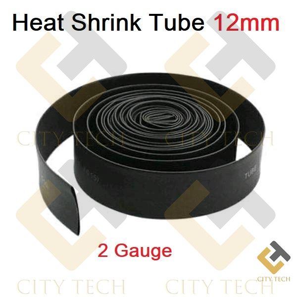 Heat Shrink Tube 12mm Black 2 Gauge