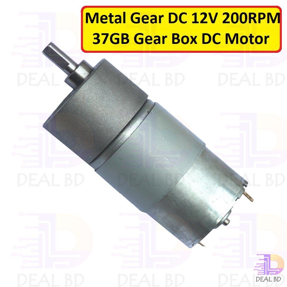 37GB 200RPM Metal Gear DC 12V 200RPM 37GB Low Speed Large Torque Gear DC Motor Gear Box Reduction Electric Motor For Robot Car Toy DIY Electrical Circuitry & Parts