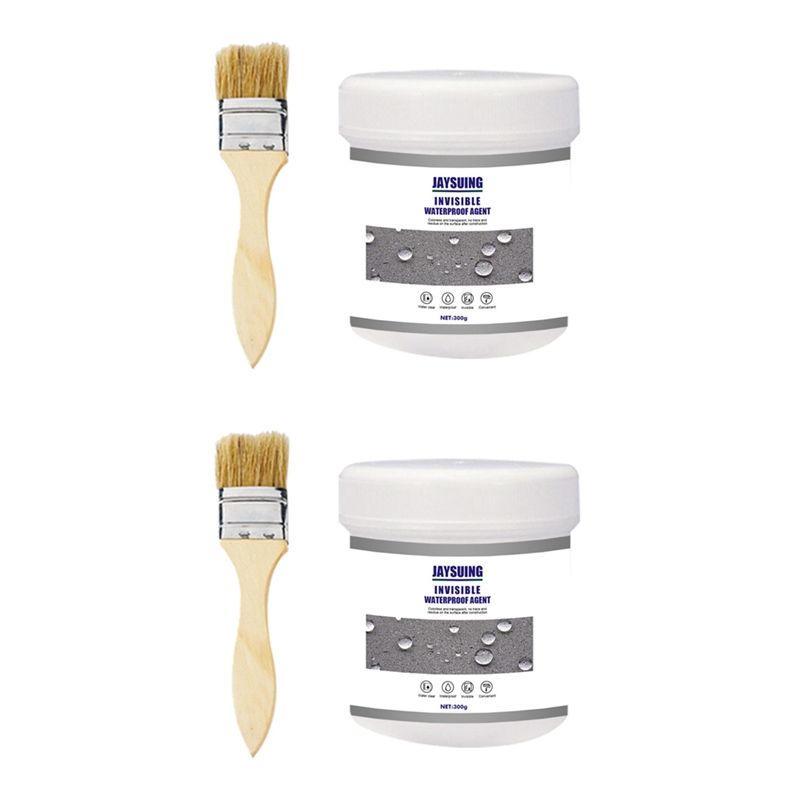 Jaysuing 2X Transparent Waterproof Glue Plus Brush Waterproof Leakproof Water-Based Sealant Anti-Leakage with Brush-A