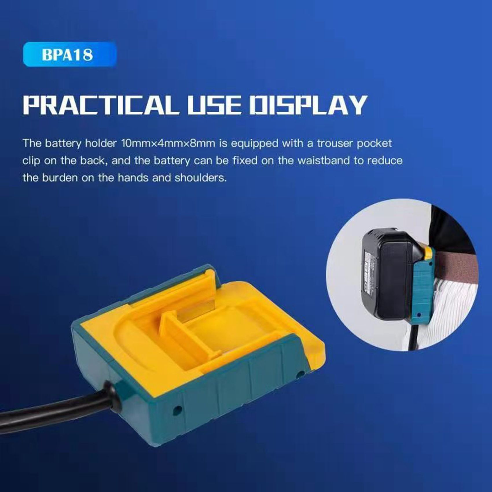 Extension Cord Tool Li-Ion  Adapter Weight Reducer Suitable for Makita 18V Lithium Batteries and Tools