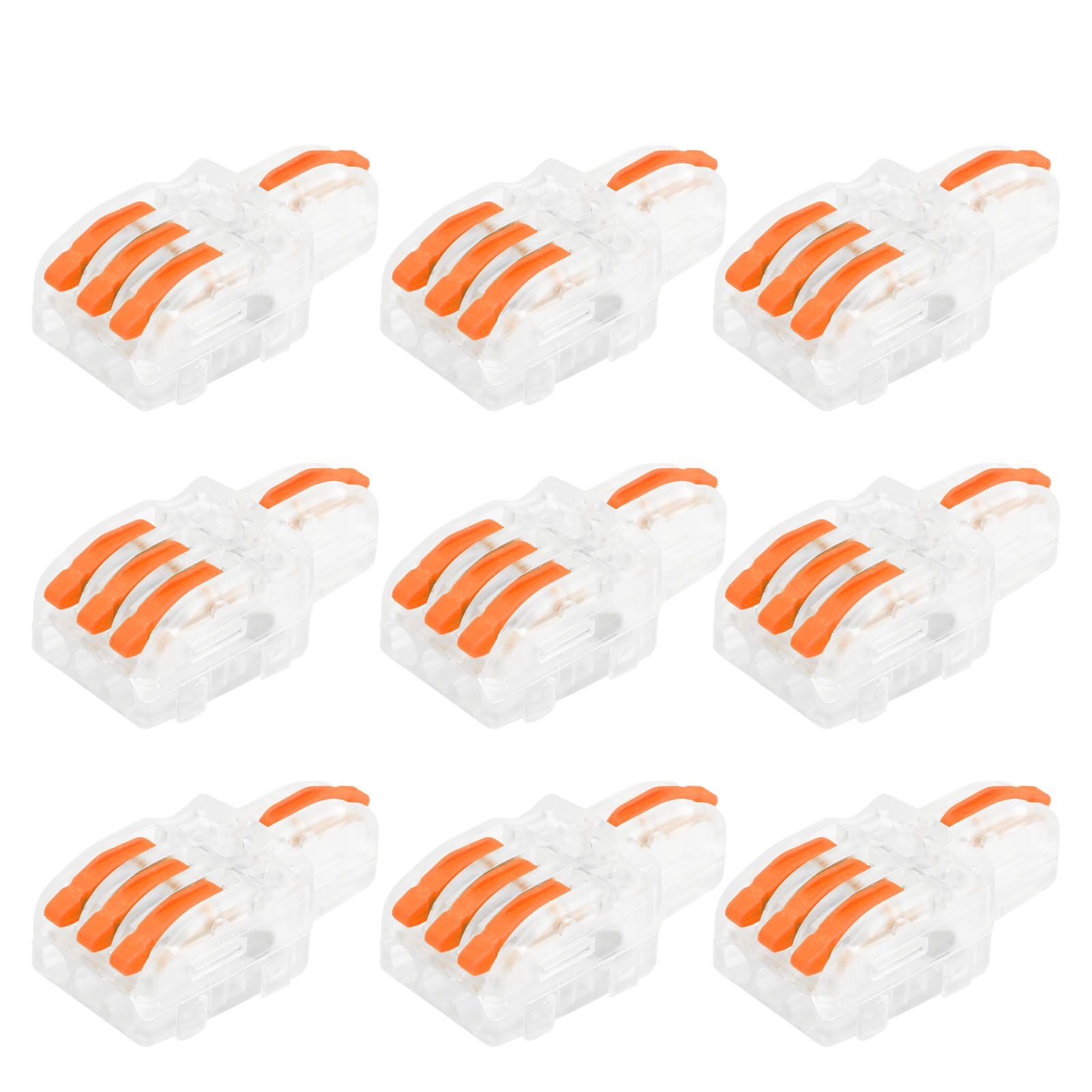 Compact Wire Connectors 20Pcs SPL 1 in 3 out Press Type Splitter T-Type Conductor Terminal Block for Electrical Wires