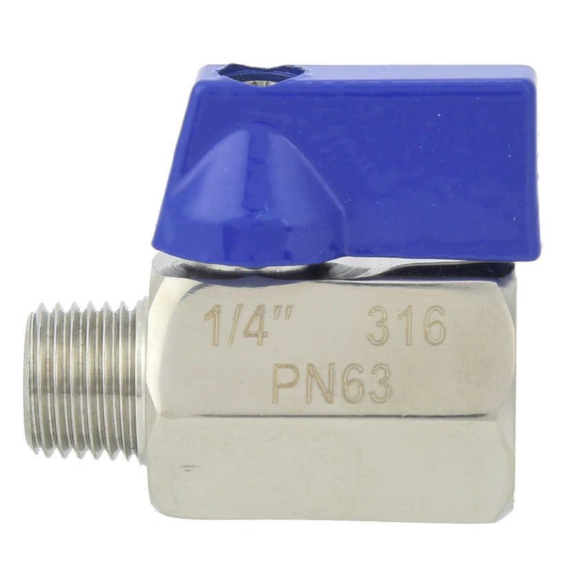New 1/4 3/8 1/2 BSPP Female to Male NPT Ball Valve Shut Off Switch Sand Blast