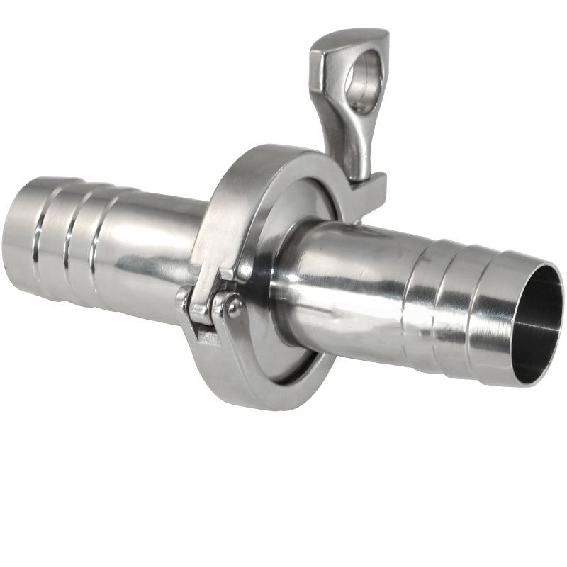 2 Pcs 3/4 Inch 19Mm Sanitary Hose Barb Ferrule +1.5 Inch Tri Clamp + Ptfe Gasket Stainless Steel Sus Ss 316