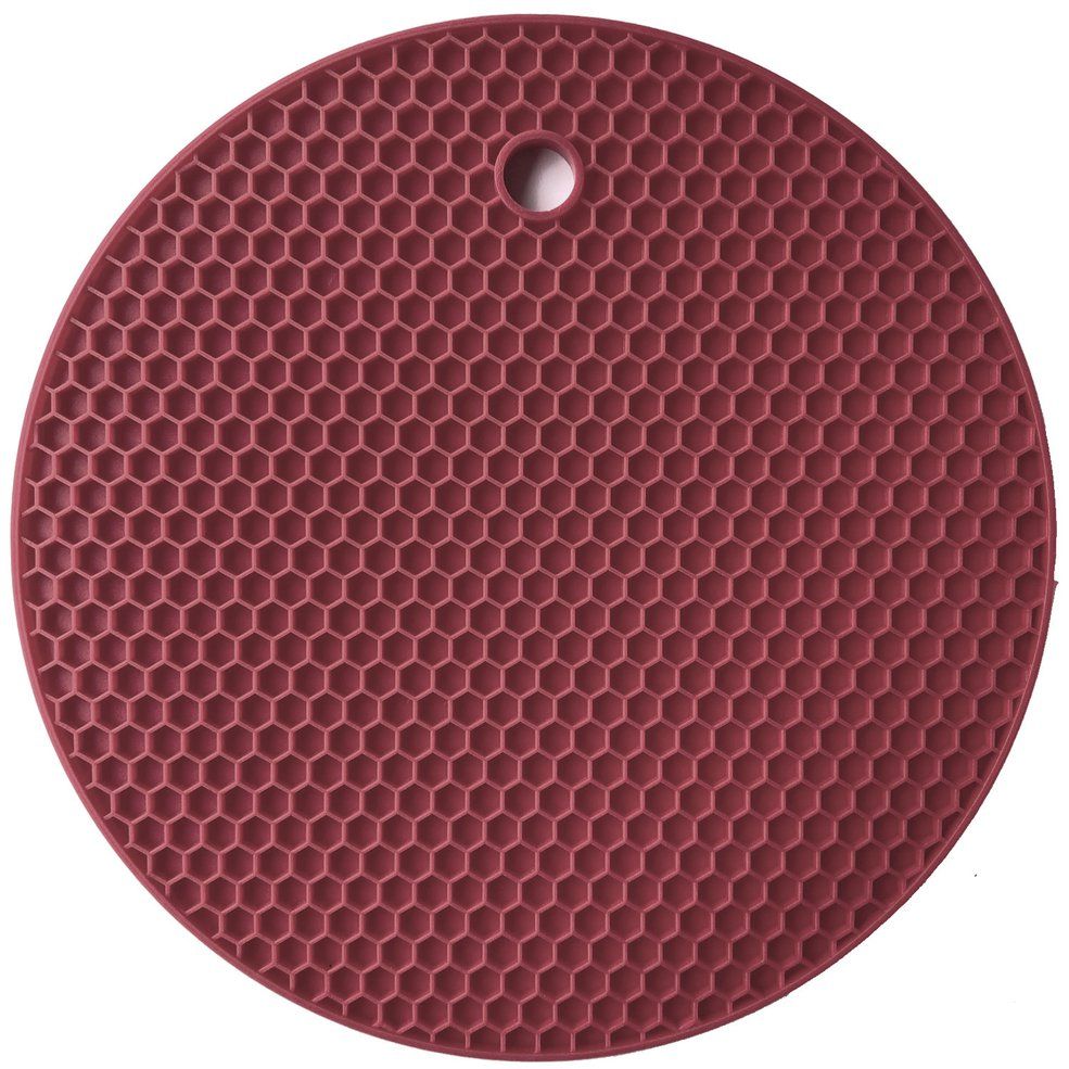 Extra Thick Round Honeycomb Non-slip Silicone Insulation Mat for Home Use-Brown
