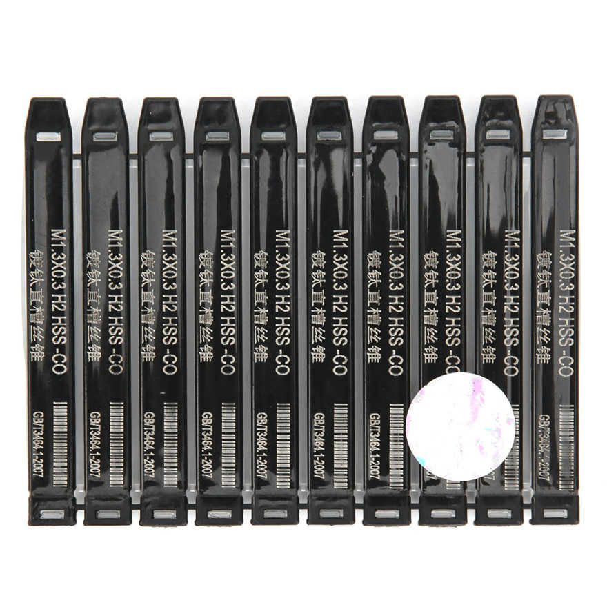Tapping Tool 10pcs M1.3 x 0.3 HSS Screw Tap Drill Bit Coating Machine Metric Thread Plating Ti Hand