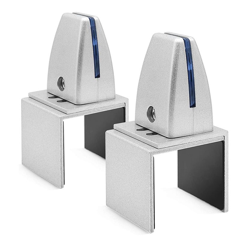 2 Pack Silver Sneeze Guard Clamp Support Office Desk Partition Holder Adjustable Table Securing Screen Clip