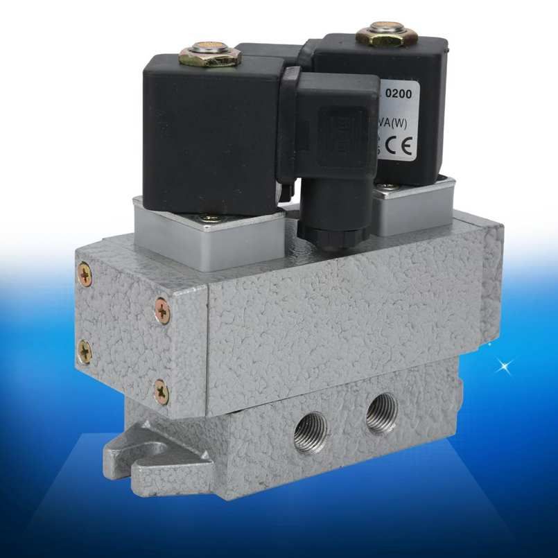 Double Electric Control Valve 2 Position 5 Way Solenoid Mechanical Equipment G1/4in K25D2H‑8
