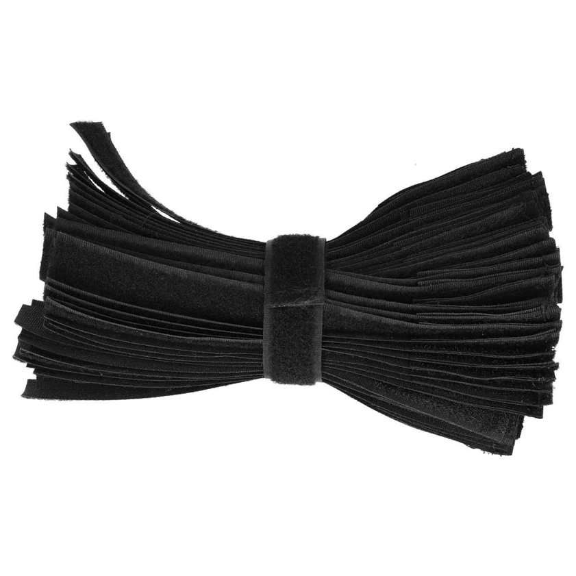 Wire Tie 50Pcs Hook and Loop Ties Black Integrated Burr Buckle Extension Cable Fastener