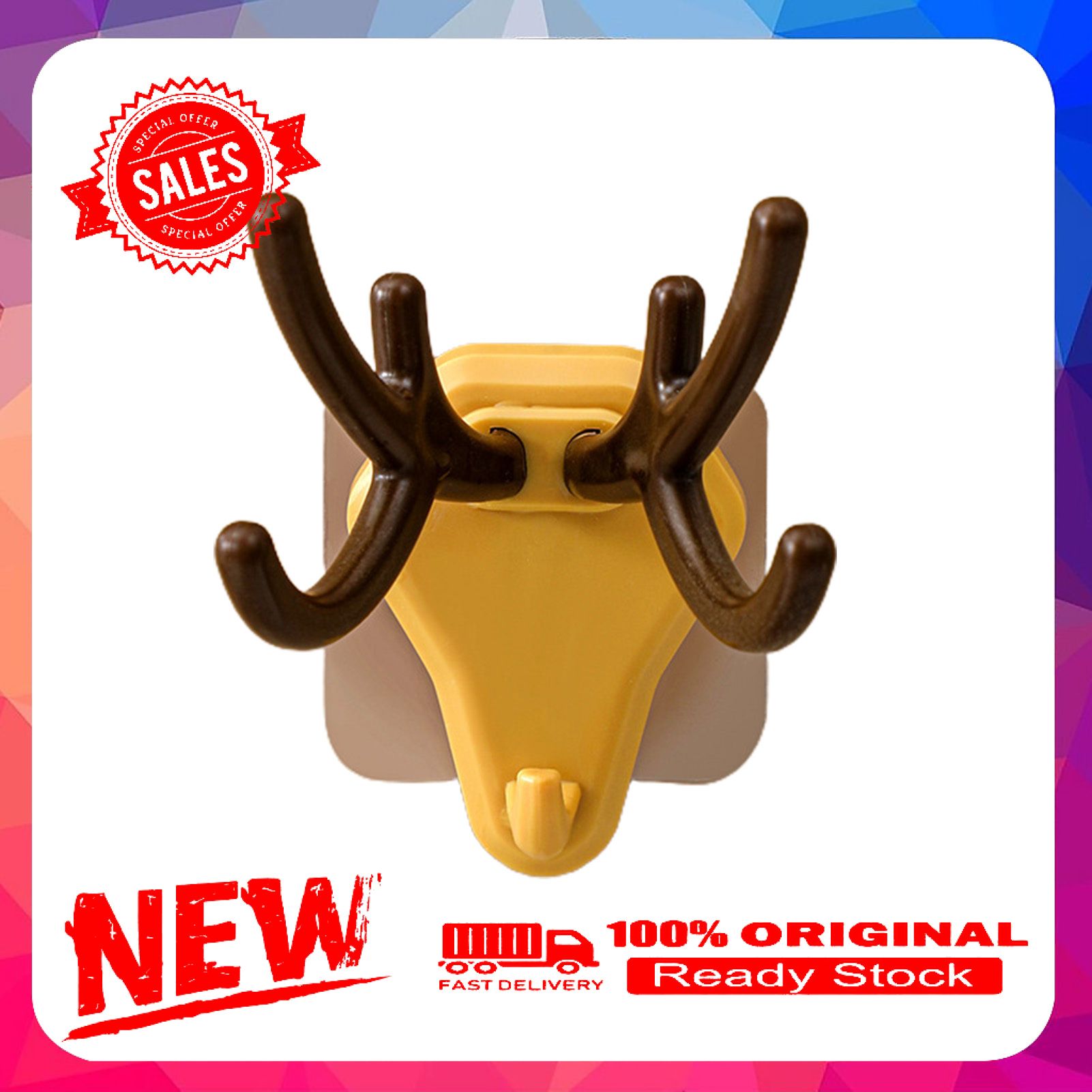 Antler Design Coat Hook Good Load-bearing ABS Saving Space Door Hanger for Kitchen