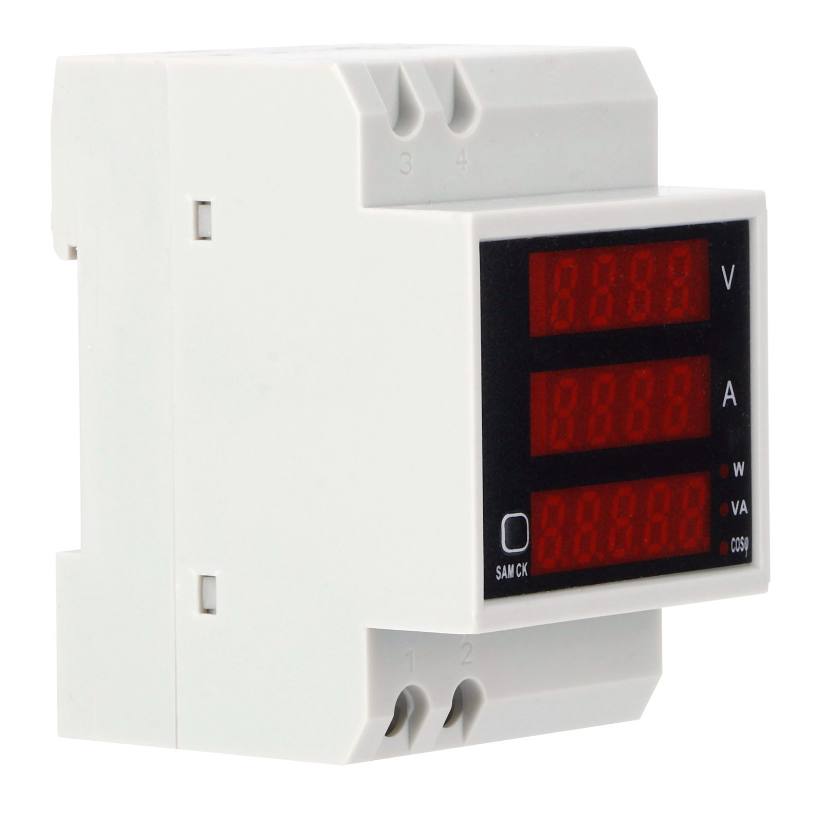 Din-Rail Voltage Current Meter Digital Multimeter Power Factor Tester D52-204 GO