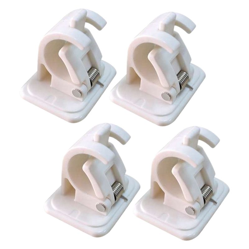 Practical Product 2Set 4Pcs Self-Adhesive Hooks Wall Mounted Curtain Rod Bracket