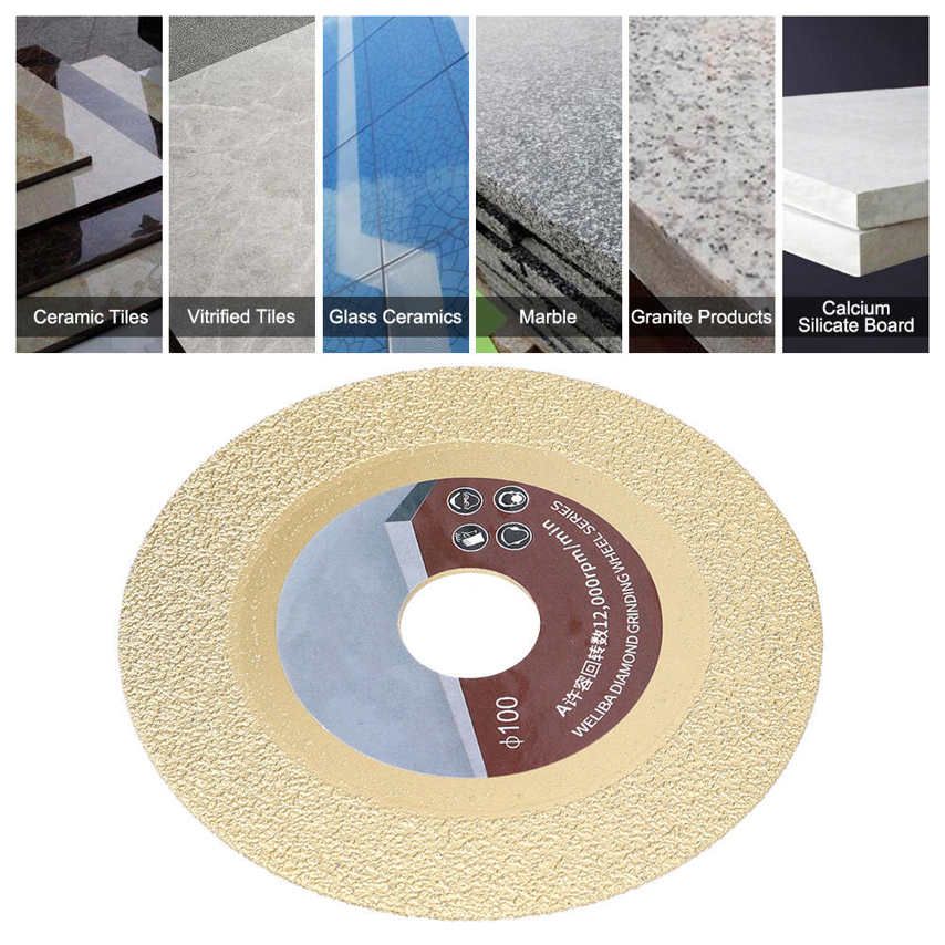 Saw Blade Wheel 100mm 60 Mesh Titanium-Plated Brazing Diamonds Cutting Disc Accessory