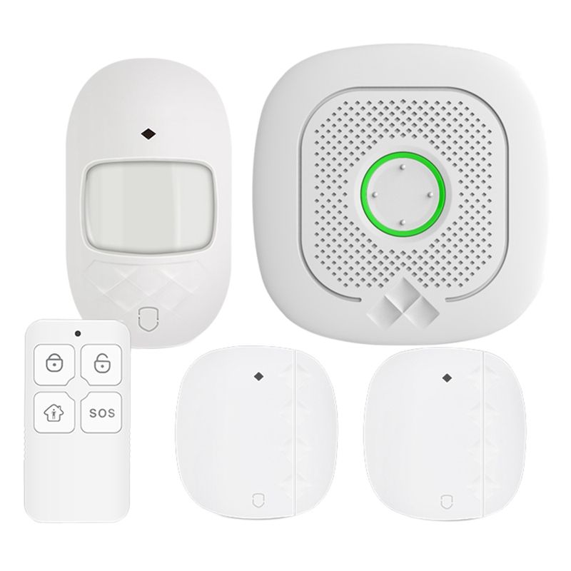 WIFI Home Security Alarm System, Smart Home Intruder Alarm Kit Support Remote Control -Time Update TUYA APP US Plug