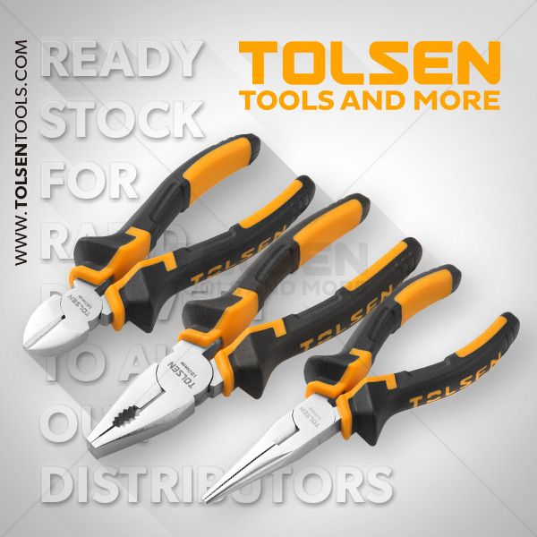TOLSEN 3pcs Plier Set (Combination, Long Nose, Cutting Pliers)  AHN