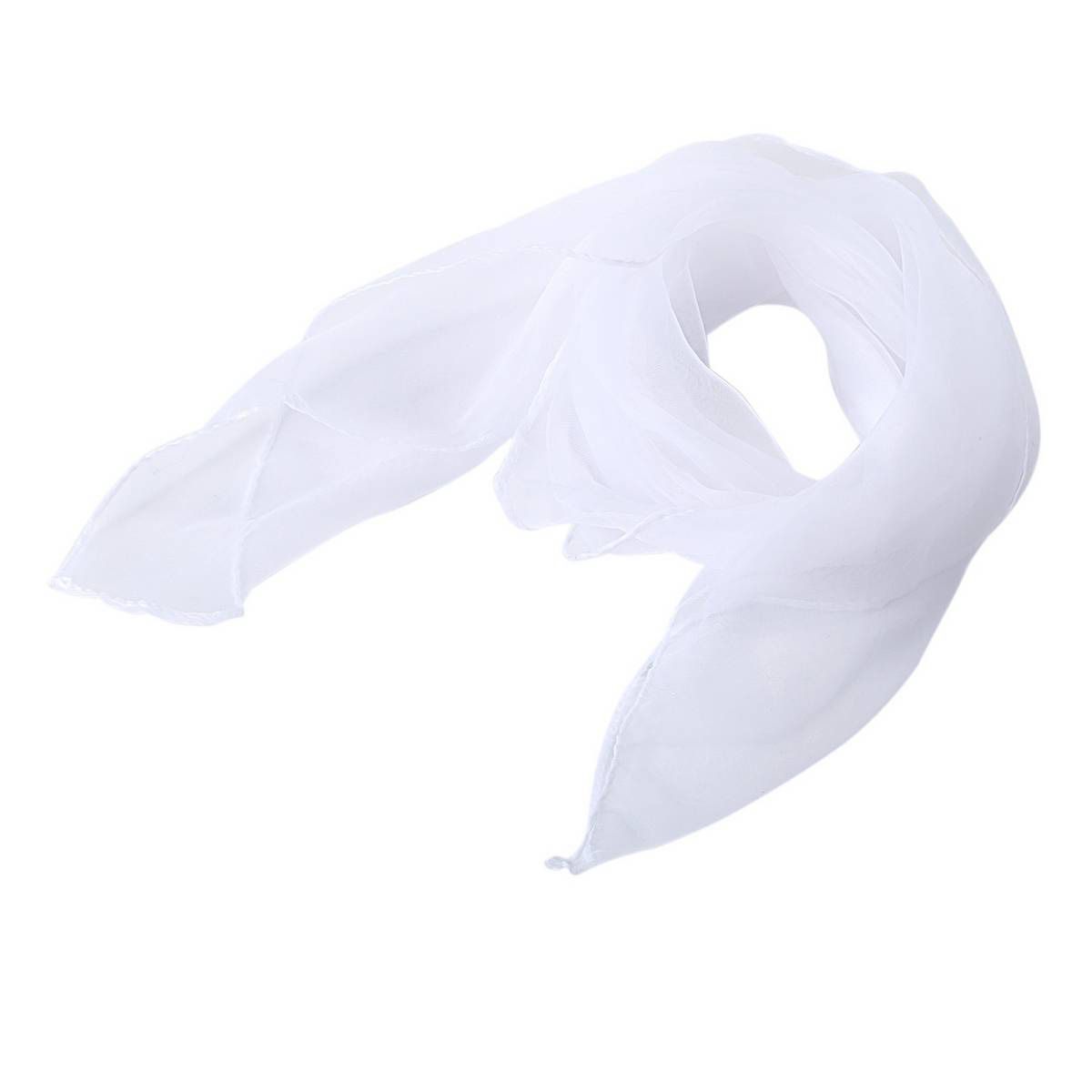Individual Lovely Fashion Plain Square Chiffon neck Scarf Head Scarves 70 cm x 70cm (White)