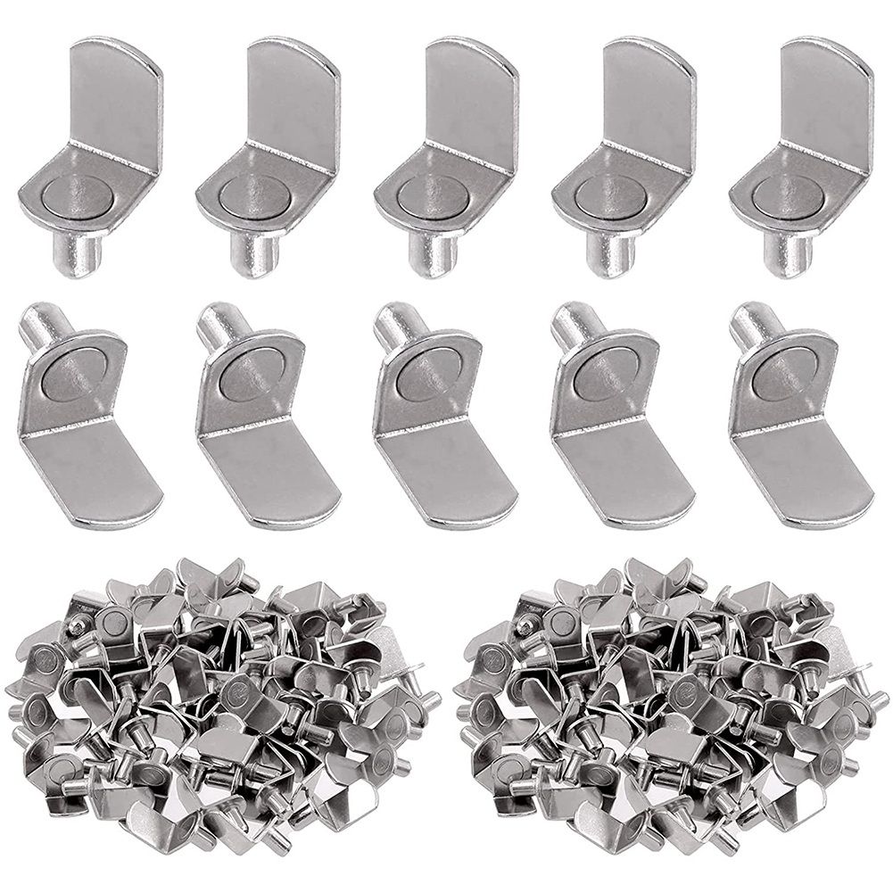 Shelf Pins,6mm  Support Nails,Without Holes,Plated Steel Frame Bracket Pins, Bracket Holes for Cabinets